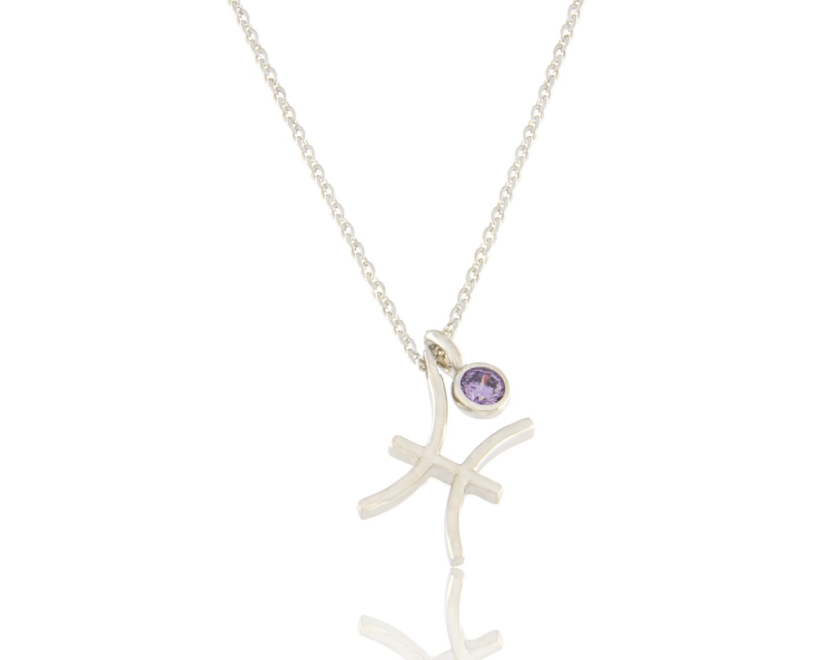 3-ixthyes-l Pendant 14K ZODIAC PISCES
